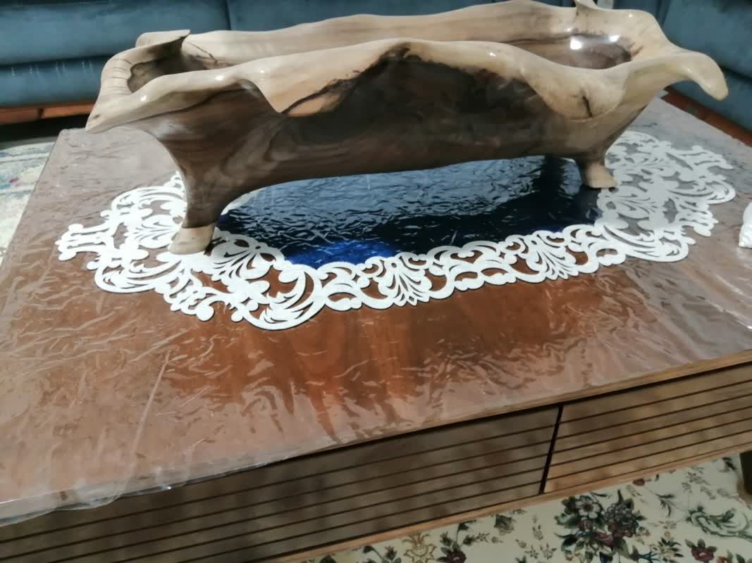 ظرف میوه خوری بزرگ چوب گردو دست ساز